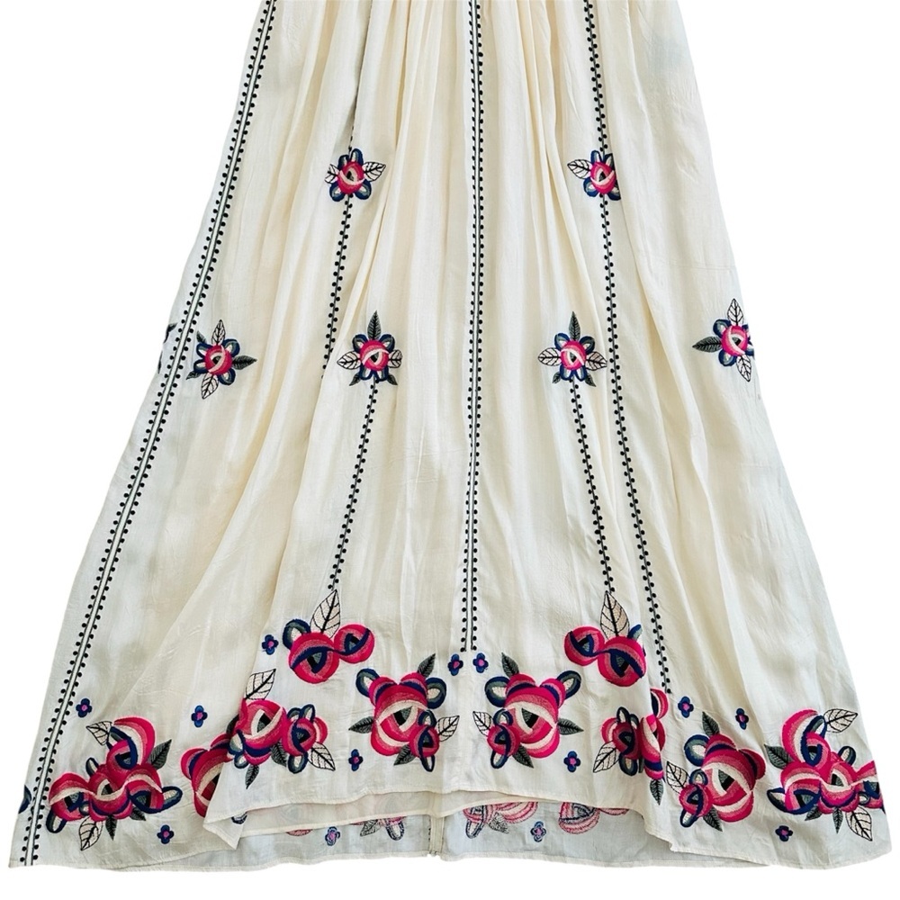 Isabel Marant Moyrae Embroidered Floral Silk Maxi Dress size 36 | US 4 Bohemian - Picture 11 of 16